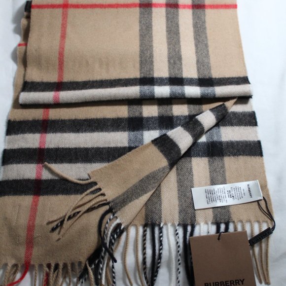 NWT Burberry Giant Nova Check Shawl Wrap Scarf Fringe Trim 100% Cashmere UNISEX